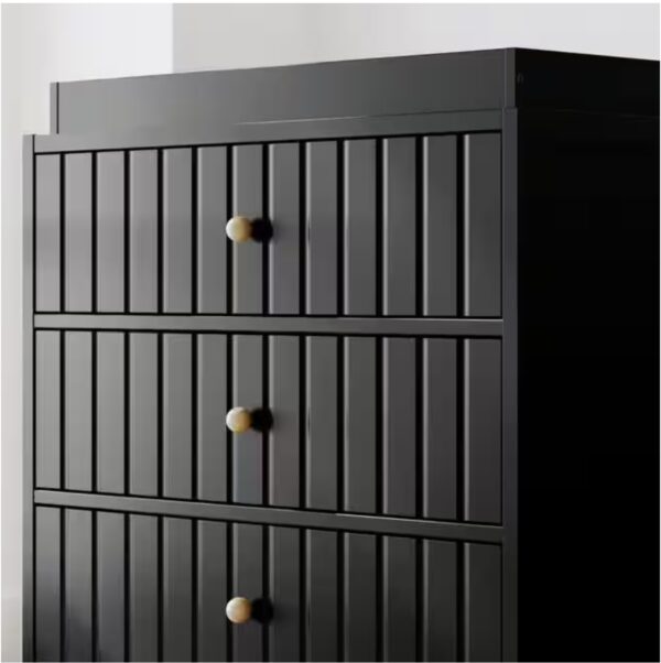 Teddi Black 3-drawer Dresser 35.51 in Wide with Changing Topper
