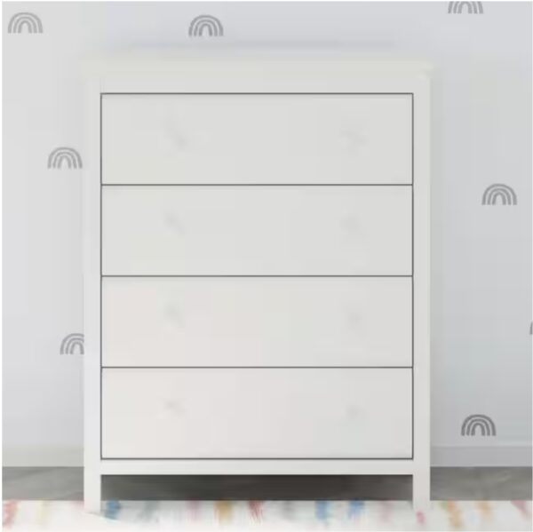 Alpine 4-Drawer White Dresser